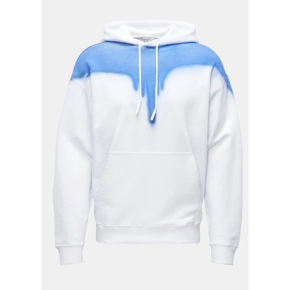 Marcelo Burlon Men's Spray Wings Hoodie Blue Spraypaint XL NWT Retail $699